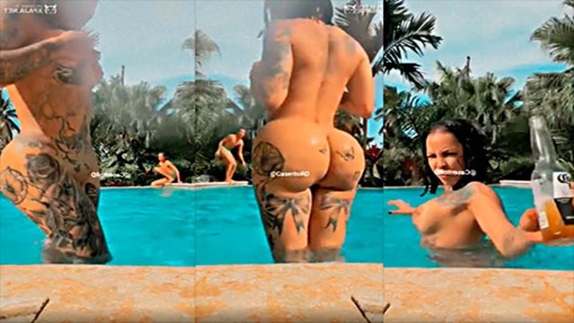 La madre de Jordan está borracha de masturbación en la piscina