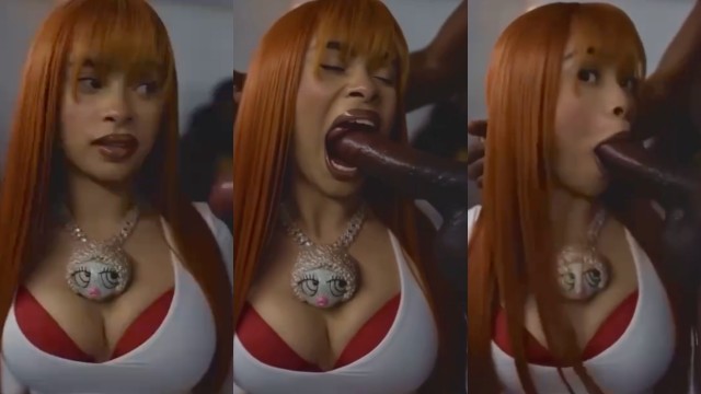 La popular de Ice Spice chupa una polla de negro-negro
