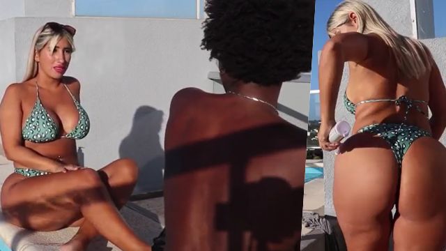 La rubia de la piscina tiene un negro para cabrearla