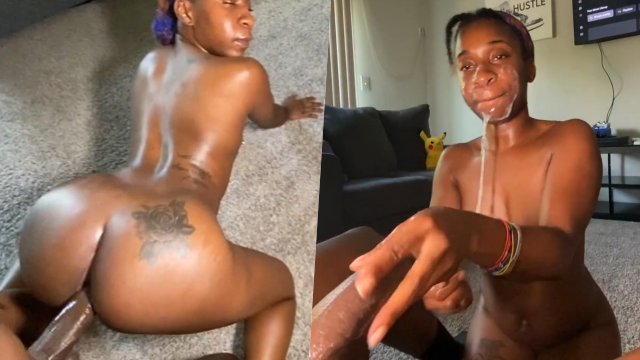 Mi polla comenzó en medio de su culo y pudo llegar a su cara.
